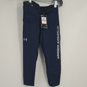Under Armour Womens UA Fly Fast Graphic Capri Dark Blue Athletic Leggings XS